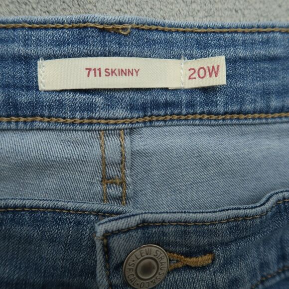 Levi's 711 Jeans Women's Size 20W Blue Mid-Rise Skinny Denim 26" Inseam Stretch - Picture 10 of 16